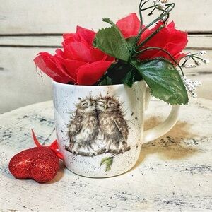 Royal Worcester Owl Mug with Floral Accents